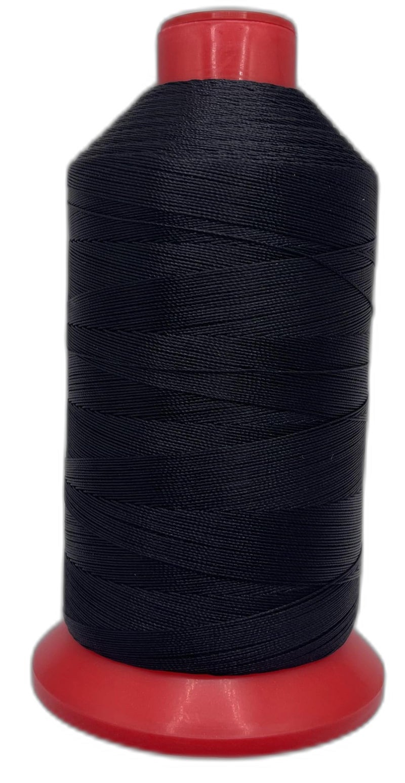 item4ever Bonded Nylon Sewing Thread #92 T90 1850yds for Outdoor, Upholstery (Black) - Image 1